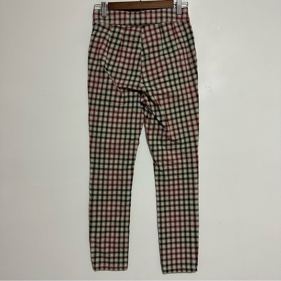 Free People Ella Kick Skinny Plaid Pull On Pants - Picture 5 of 7
